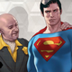 In a comic book illustration, Lex Luthor is shown trying to be chummy with a very apprehensive Superman.